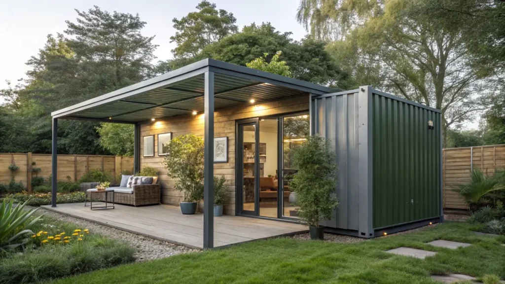 Conteneurs aménagés en cabane, abris de jardin, espace détente dans votre jardin